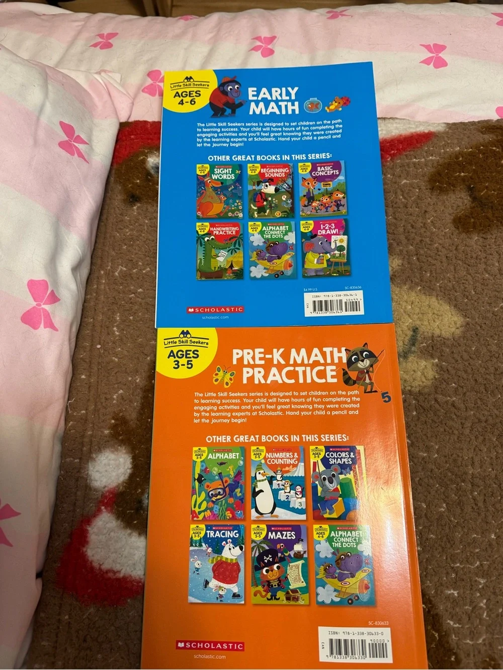 Scholastic Bright Blue Orange Green Math Practice Workbooks